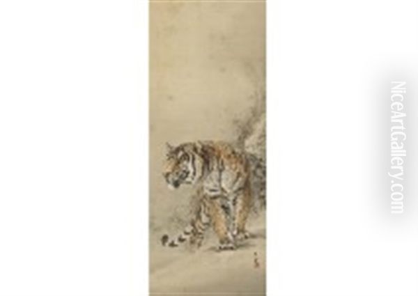 Tiger Oil Painting by Suiseki Ohashi