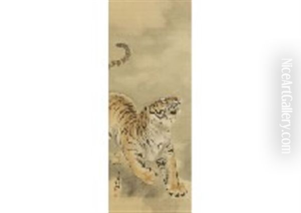 Tora Oil Painting by Suiseki Ohashi