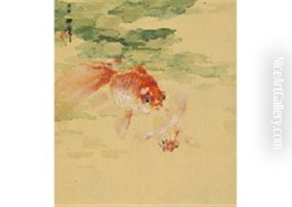 Goldfish Oil Painting by Suiseki Ohashi