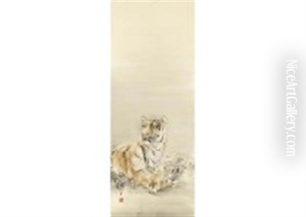 Tiger Oil Painting by Suiseki Ohashi