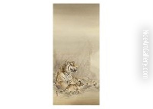 Tiger Oil Painting by Suiseki Ohashi