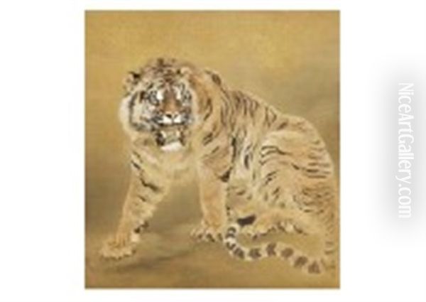 Tiger Oil Painting by Suiseki Ohashi