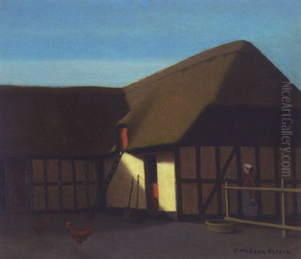 Den Gamle Gard Oil Painting by Jeppe Madsen Ohlsen