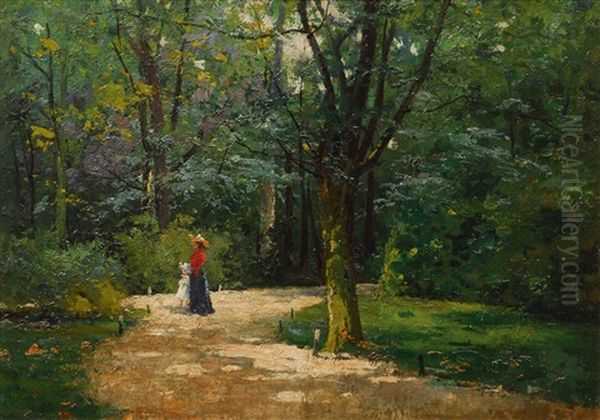 Taking A Walk Oil Painting by Theodor Ohlsen