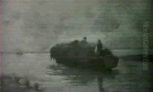 The Hay Barge Oil Painting by Theodor Ohlsen