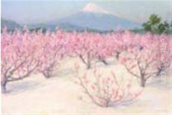 Mount Fuji In Spring Oil Painting by Saburosuke Okada