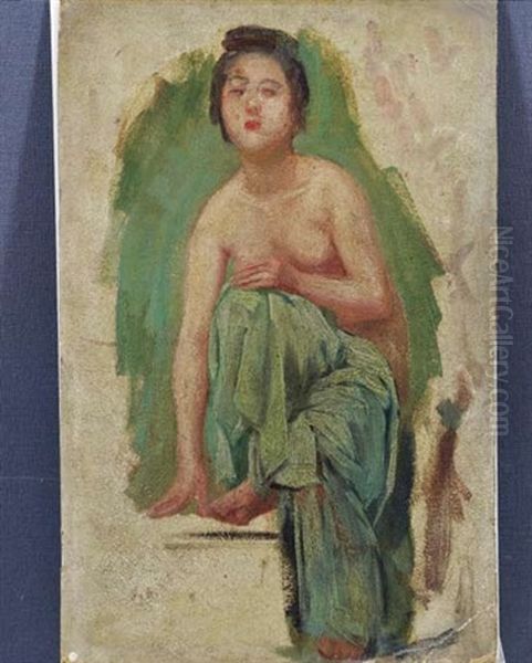 Female Nude Oil Painting by Saburosuke Okada