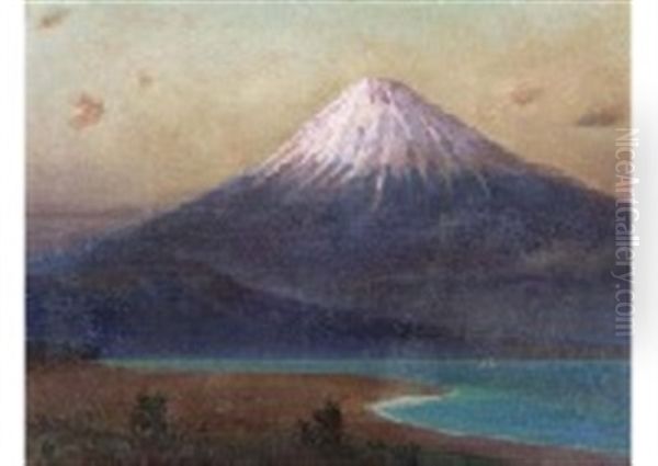 Mt. Fuji In The Peak Oil Painting by Saburosuke Okada