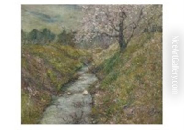 Spring Gorge Oil Painting by Saburosuke Okada