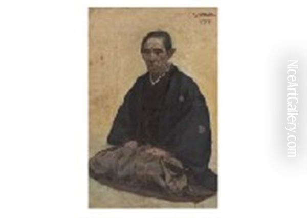 Man Figure Oil Painting by Saburosuke Okada