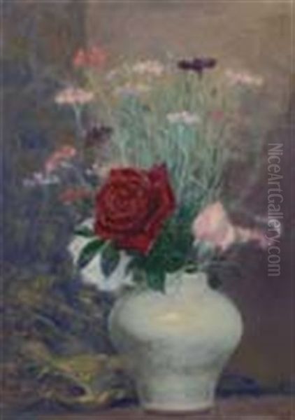 Flowers Oil Painting by Saburosuke Okada