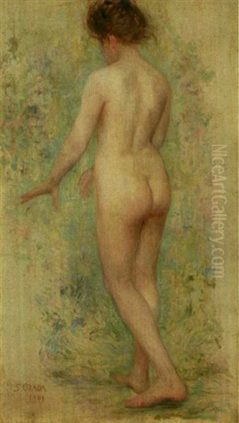 Female Nude Oil Painting by Saburosuke Okada