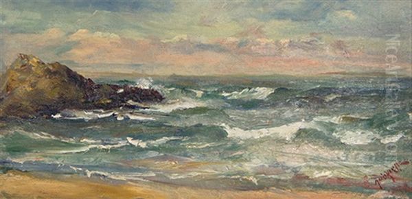 Seascape Oil Painting by Alfred Henry O'Keefe