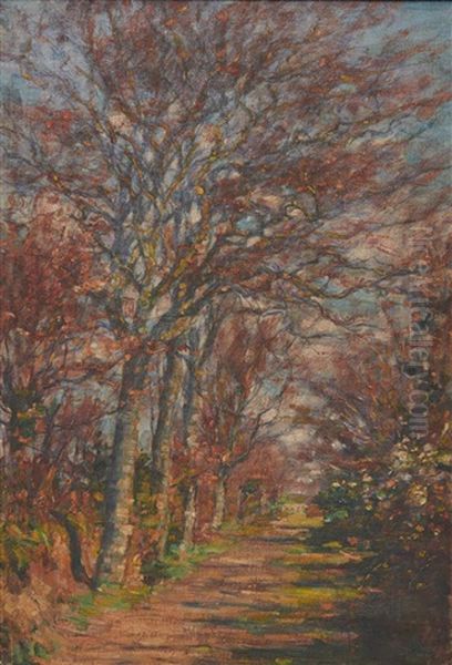 Tree Lined Lane Oil Painting by Aloysius C. O'Kelly