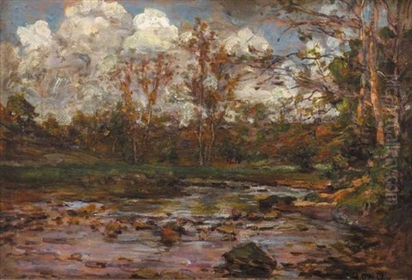 The Brook, Maine, After The Rain Oil Painting by Aloysius C. O'Kelly