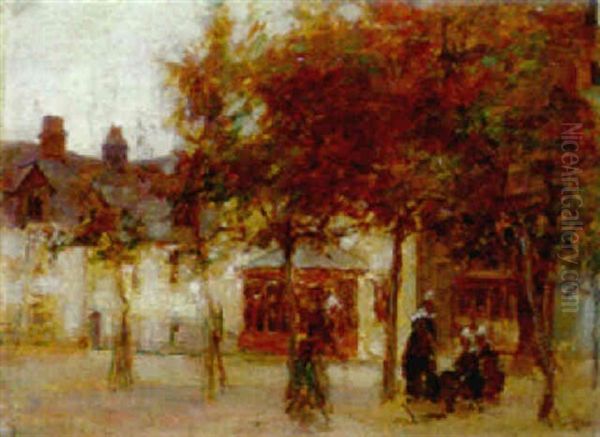 Street Scene, Brittany Oil Painting by Aloysius C. O'Kelly