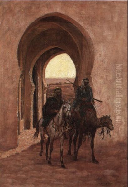 Riding Through The Gateway Oil Painting by Aloysius C. O'Kelly