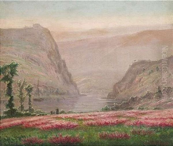 Sommerliche Flusslandschaft Oil Painting by Nikolai Andreievitch Okolowitch