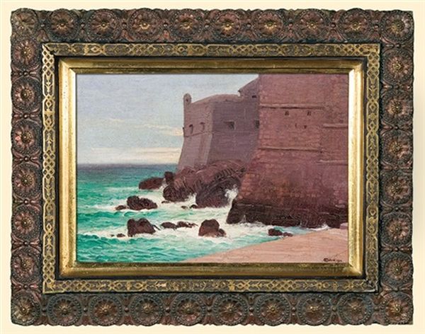 Fortress By The Sea Oil Painting by Edward Okun