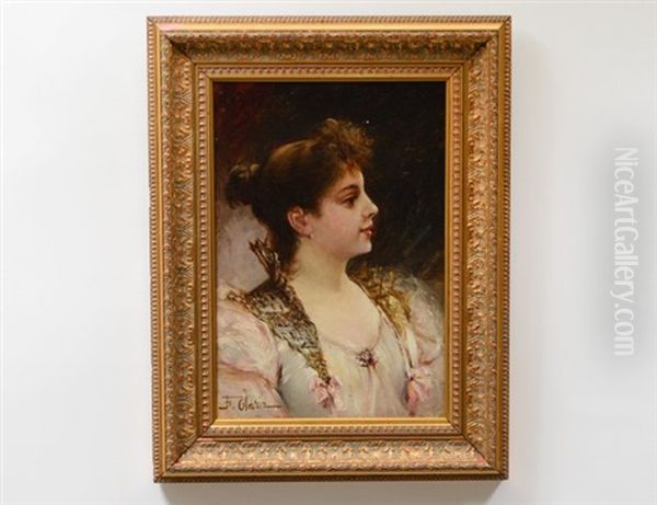 Portrait Of A Lady Oil Painting by Frederico Olaria