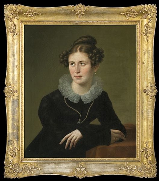 Portrait Of A Young Lady Oil Painting by Joseph Oleszkiewitsch