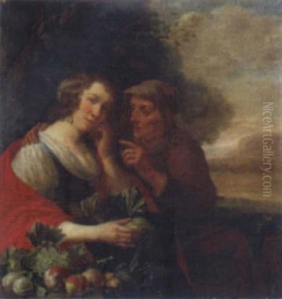 Vertumnus And Pomona Oil Painting by Jan Olis