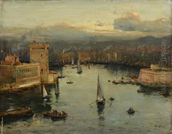 Le Port De Marseille Oil Painting by Jean Baptiste Olive