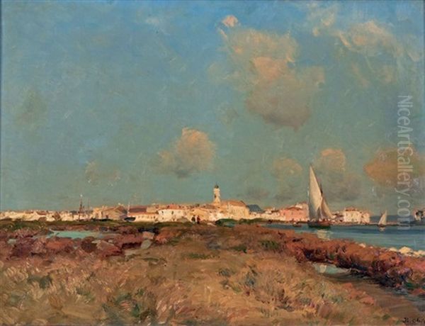 Voiliers Aux Martigues Oil Painting by Jean Baptiste Olive