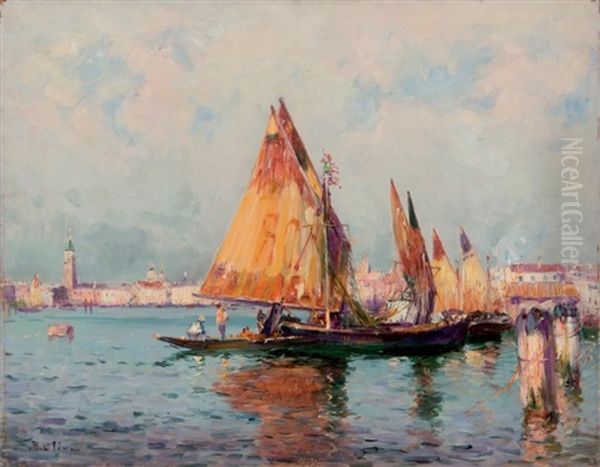 Voiles A Venise Oil Painting by Jean Baptiste Olive