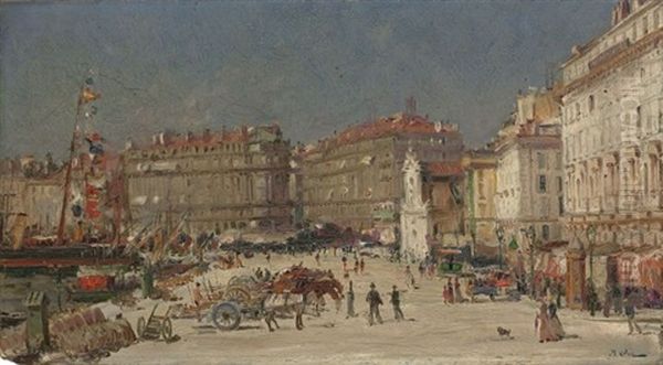 Port De Marseille Oil Painting by Jean Baptiste Olive