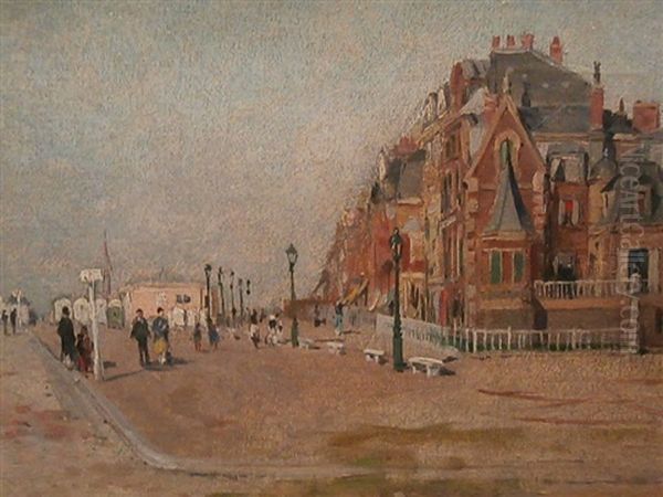 Trouville Oil Painting by Jean Baptiste Olive