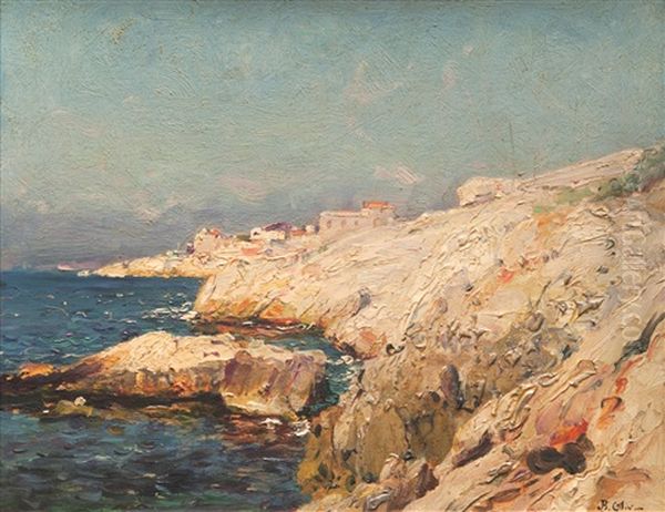 La Corniche A Marseille Oil Painting by Jean Baptiste Olive