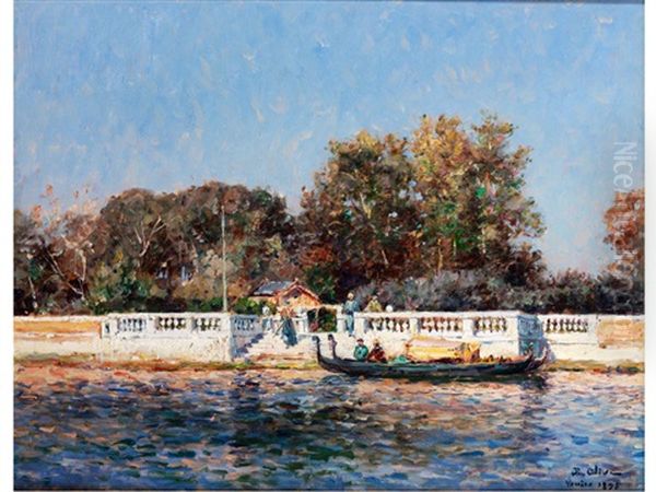 Der Volkspark In Venedig Oil Painting by Jean Baptiste Olive