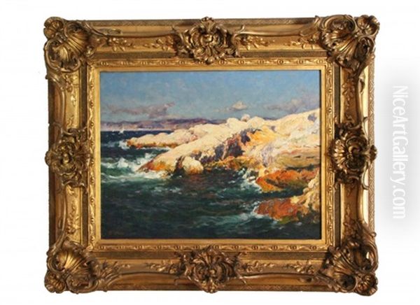 Les Rochers Dans Les Goudes, Marseille Oil Painting by Jean Baptiste Olive