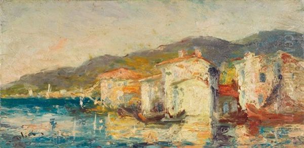 Vue Des Martigues Oil Painting by Jean Baptiste Olive