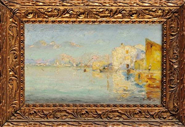 Bord De Mer Aux Martigues (pair) Oil Painting by Jean Baptiste Olive