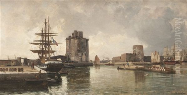 Le Port De La Rochelle Oil Painting by Jean Baptiste Olive