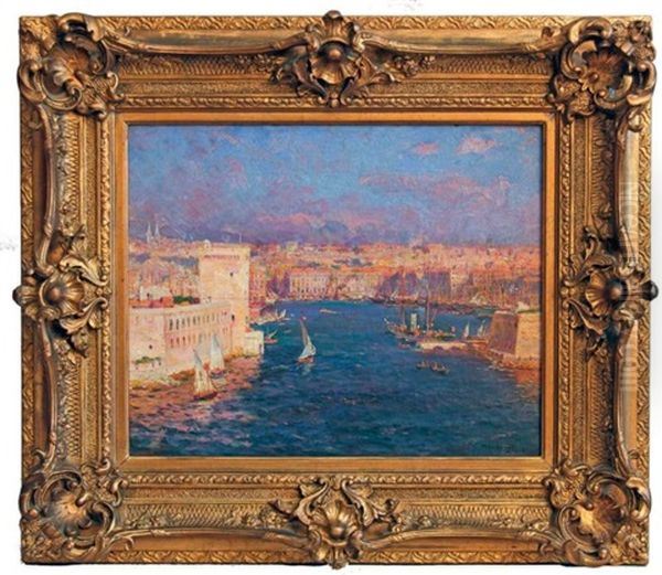 L'entree Du Port De Marseille Oil Painting by Jean Baptiste Olive