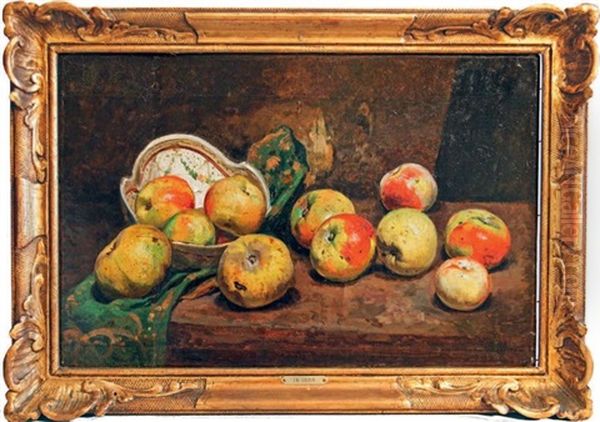 Nature Morte Aux Pommes Oil Painting by Jean Baptiste Olive