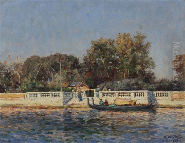 Der Volkspark In Venedig Oil Painting by Jean Baptiste Olive