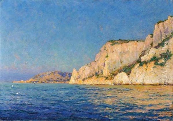 Les Falaises A Cassis Oil Painting by Jean Baptiste Olive