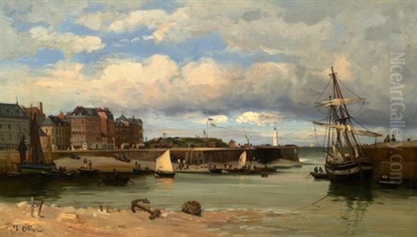 Le Port De Fecamp Oil Painting by Jean Baptiste Olive