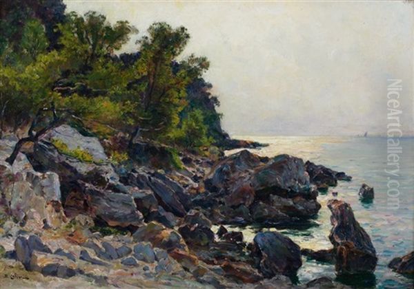 La Cote Aux Environs De Marseille Oil Painting by Jean Baptiste Olive