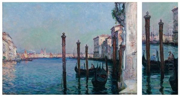 Gondolier Sur Le Grand Canal Oil Painting by Jean Baptiste Olive