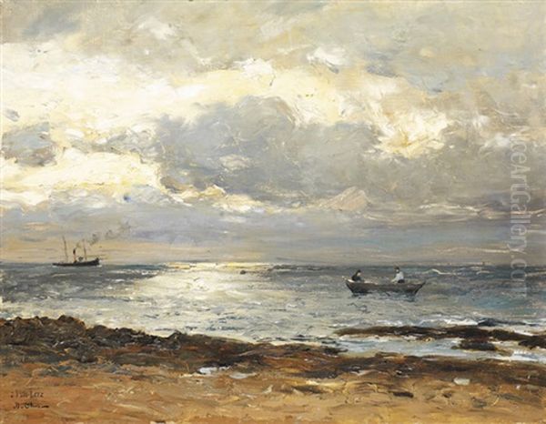 Bord De Mer Au Soleil Couchant Oil Painting by Jean Baptiste Olive