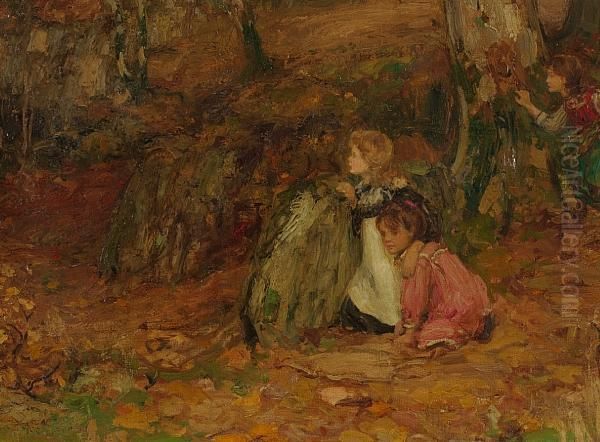 Hide And Seek Oil Painting by Thomas Bromley Blacklock