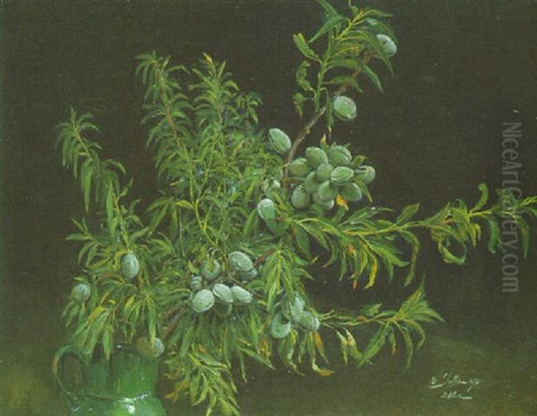 Feuille D'amandier Oil Painting by Jean Baptiste Olive