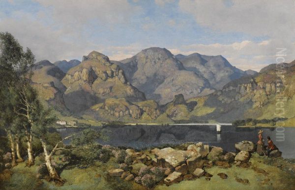 Derwentwater Looking Towards Borrowdale Oil Painting by William James Blacklock