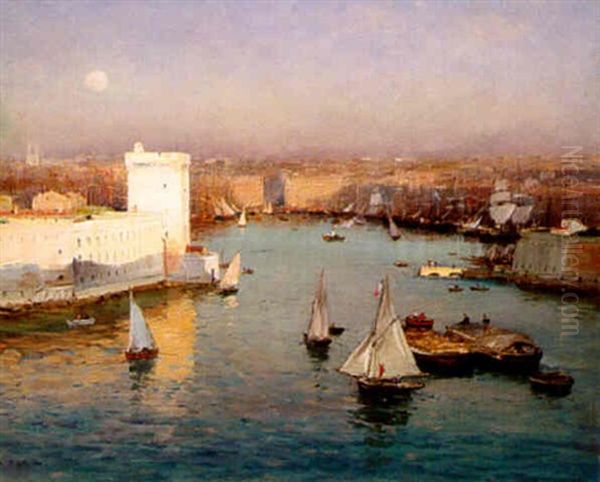 Le Port De Marseille Oil Painting by Jean Baptiste Olive