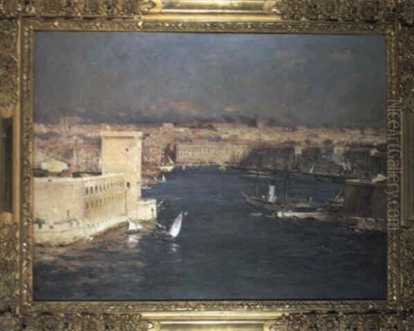 Marseille, Le Port Oil Painting by Jean Baptiste Olive